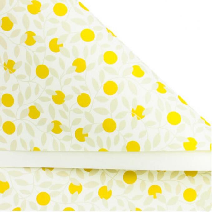 Recycled Yellow Flower Patterned Kraft Wrapping Paper 2m Wrapping Paper