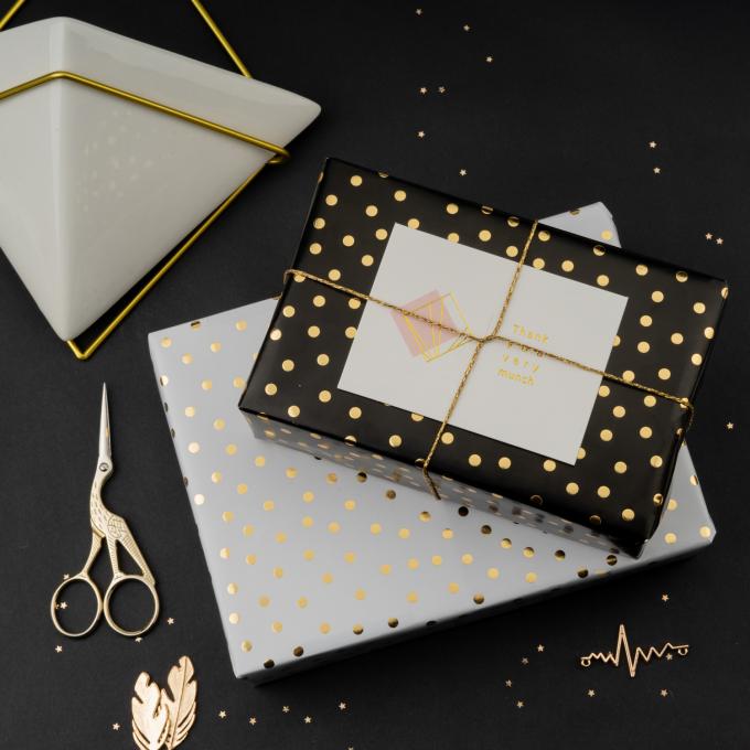 Geometrical Line Golden Custom Wrapping Paper 72x52cm Gift Packing ...