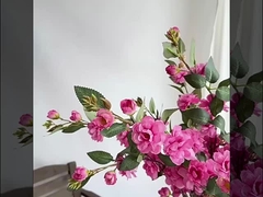 Camellia artificial flowers, multi-headed camellia flower arrangements, long branches, artificial fl