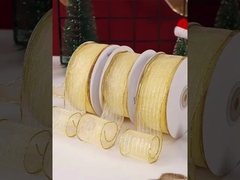 Metal wire edge gift packaging ribbon net Christmas ribbon decoration ribbon baking packaging ribbon