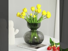 Home soft furnishings, artificial flower bouquets, studio shooting props, 5 double-petaled tulips