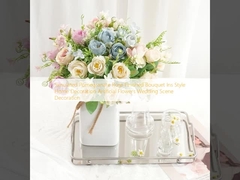 Simulated Pomegranate Rose Finished Bouquet Ins Style Home Decoration Artificial Flowers Wedding Scene Decoration