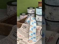 National Style Gentleman Series Bird Song Flower Fragrance Flower Printing Ribbon DIY Bow Clothing H
