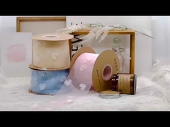 Heavy Industry Peach Heart Embroidery Snow Yarn Bouquet Packaging Macaron Ribbon Flower Shop Cake Sh