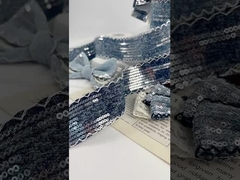 FS straight cut edge sequin denim strap 6C-JJ sequin hook edge denim webbing