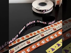 Halloween 1.6cm Printed Ribbon Flower Bouquet Strap Festival DIY Ribbon Floral Packaging Material