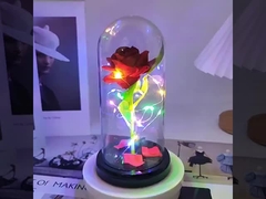 Imitation rose, everlasting flower, glass cover, Mother's Day, Valentine's Day, Christmas gift decor