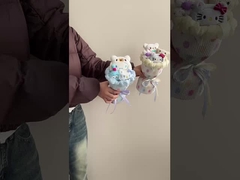 Dopamine polka dot fabric finished bouquet soap rose Valentine's Day gift for best friends and girlf