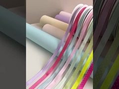 Double sided polyester polka dot ribbon