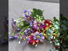 Simulated 15 head coating happy chrysanthemum small handle bundle silk flower home hotel wedding pho