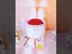 Qixi Festival flower arrangement bouquet, Mother's Day gift, cute rabbit ears, artificial flowers, s