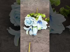 Simulated Flowers European Rose Lily Combination Bouquet Wedding Home Decoration Decoration Cross bo