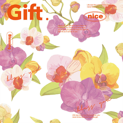 Customized Printed Floral Wrapping Paper And Plastic For Gift Package