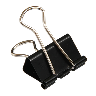 15mm 19mm 32mm Small Size Black Binder Clip 60pcs In PP Box