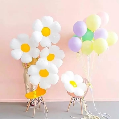 Ins Style Cute Daisy Flower Shape Foil Balloons Globos Party Decoration