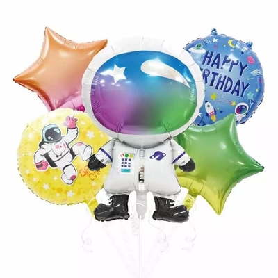 Outer Space Theme Rocket Astronaut Spaceman Foil Balloons Set Globos For Decoration