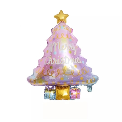 Wholesal New Arrival Pink Christmas Tree Shaped Foil Balloon Self-sealing Reusable Ballon for  New Year Party Supplies