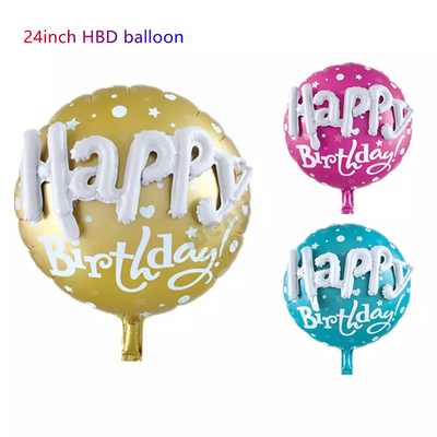 Happy Birthday Party Scene Layout Aluminum Foil Balloon Floating 24inch