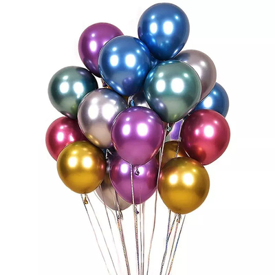 Colorful 10/12Inch Chrome Round Helium Metallic Latex Balloon For Birthday Party