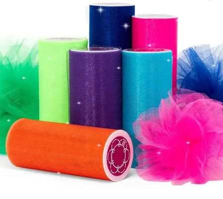 Shine Glitter Nylon Tulle Fabric Roll Customizable Tulle Rolls