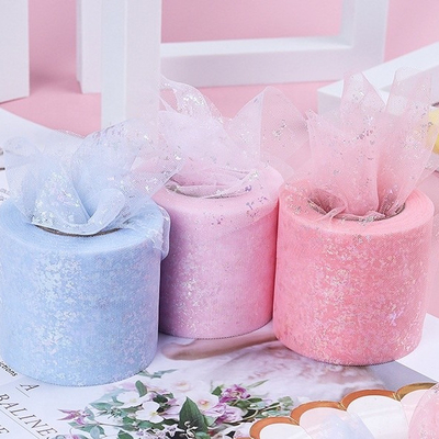 Polyester Organza Tulle Rolls with Multicolor Design Breathable