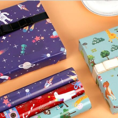 Digital Printing Technology Gift Wrap Paper Roll With Matte Surface Finish