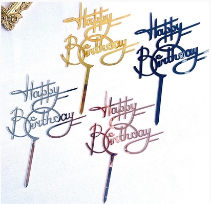 Creative Acrylic Vertical Happy Birthday Cake Topper Happy Birthday Cupcake Toppers