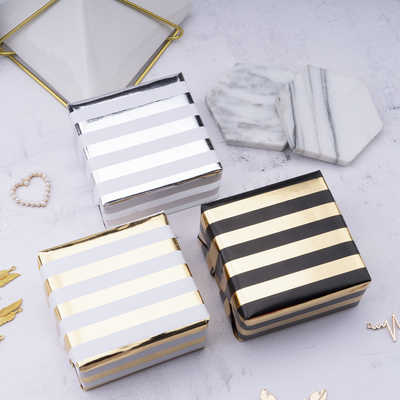 Golden Silver Striped Gift Packing Paper Sheets 85GSm 30 Sq Ft Wrapping Paper