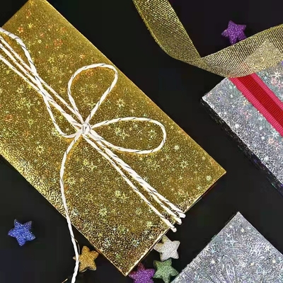 Gold Silver Glitter Sparkly Gift Wrap Paper Roll Plastic Sheet 72cmx52cm