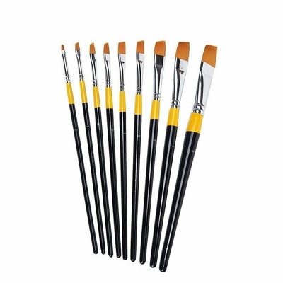 Private Labeling Nylon Hair Acrylic Painting Brush angular Artist Painting Brush Set
