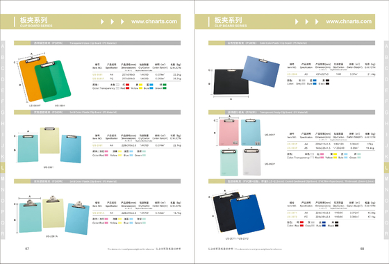 Solid Color Office Stationery Items Frosty Plastic Transparent Clipboard A3 A4 A5