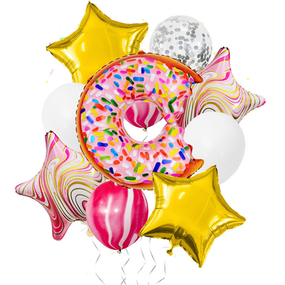 Good price Cartoon Doughnut Pentagram Aluminum Foil Balloons for Birthday Party Decoration online