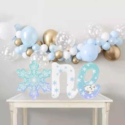 Buy Wholesal Snowflake One Birthday Balloon Winter Birthday Balloon Winter Birthday Party Decor Snowflake Foil Balloon online manufacture