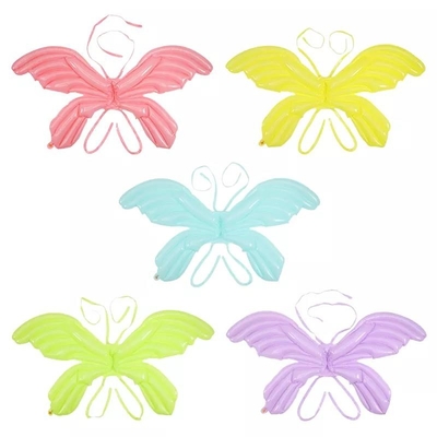 Good price Wholesal  New Arrival Gold Silver Macaron Color 120cm Kids Toys Wearable Inflatable Foil Balloon Butterfly Wing Toy online