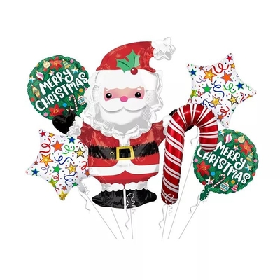 Good price Wholesal New Christmas Candy Cane Balloon Aluminum Foil Balloon Santa Claus Balloon Set For Decoration Supplies online