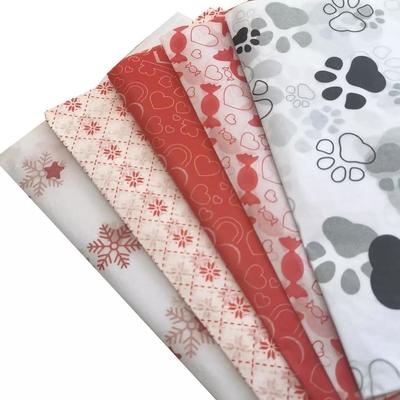 Good price Premium Double Sided Gift Luxury Red Orange Printed Logo Tissue Paper For Packaging online