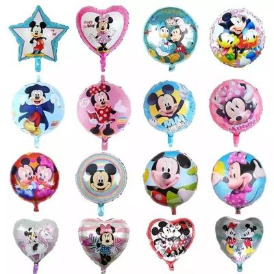 Buy Cartoon Character Round Star Heart Minnie Mickey Kids Inflatable Foil Balloon 18 Inch online manufacture