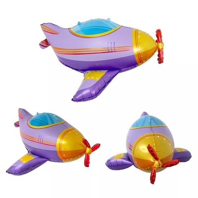 Buy 3D Self Sealing Aluminium Foil Cartoon Airplane Balloons Custom Printing for Party online manufacture
