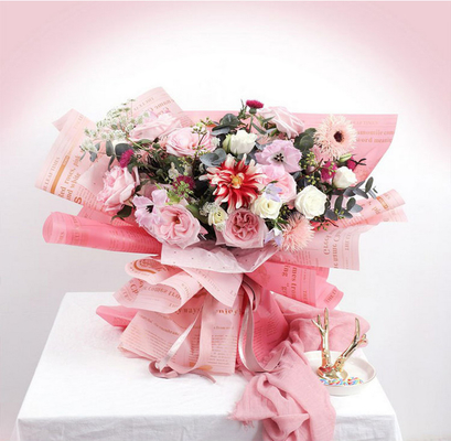 Buy Vintage Newspaper Waterproof Flower Wrapping Paper For Bouquet Florist online manufacture