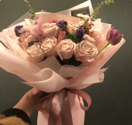 Buy Korean Translucent Plastic Bouquet Gift Wrapping Paper for Flower Packaging online manufacture
