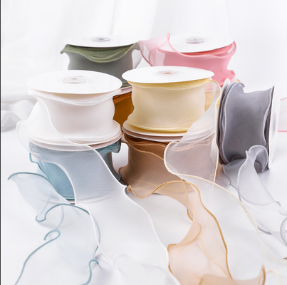 Buy Simple Bilateral Gauze Gifts Wrapping Flower Fishtail Organza Ribbon online manufacture