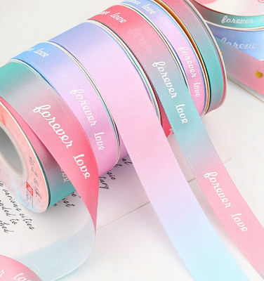 Good price Gilding Laser Bronzing Ribbed Ribbon Printed Webbing Polyester Woven Tapes online
