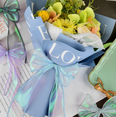Good price Colorful Fishtail Gauze Ribbon Cake Flower Packaging DIY Floral Paper Ribbon online