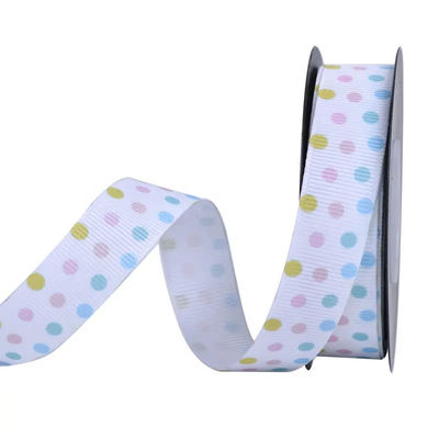 Good price Colorful Rainbow Packing Gifts Double Faced Happy Birthday Satin Ribbon Decoration Printed Logo online
