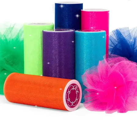 Good price Shine Glitter Nylon Tulle Fabric Roll Customizable Tulle Rolls online