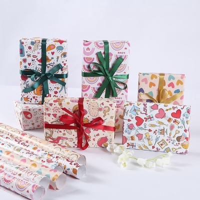 Buy Red Gold Durable Gift Wrap Paper Roll with Logo online manufacture