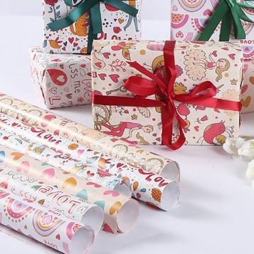 Buy Inkjet Printing Technology Birthday Wrapping Paper Sheets Gift Wrap Paper Roll online manufacture
