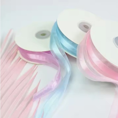 Good price Polyester Double Face Organza Ribbon Roll 1 Inch Width for Wedding Craft Gift Bow online
