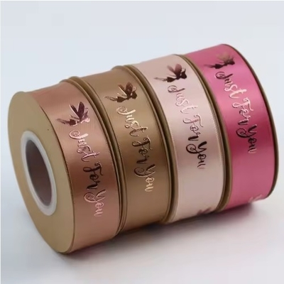 Good price Customized Satin 3D Name Company Logo Printed Floral Ribbon for Valentine's Day Decor online