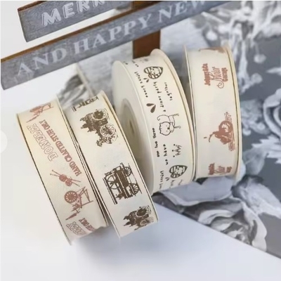 Good price Single Face RPET Recycled Cotton Ribbon 100% Cotton 10mm-100mm Custom Printed Silk Screen Crafts Gifts online